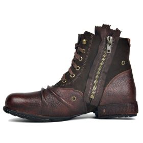 High Tops Men's Boots Leather Plus Size (Option: Yellow-44.5)