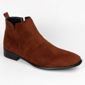 Fashion Men's Square Toe Ankle Boots (Option: Camel-48)